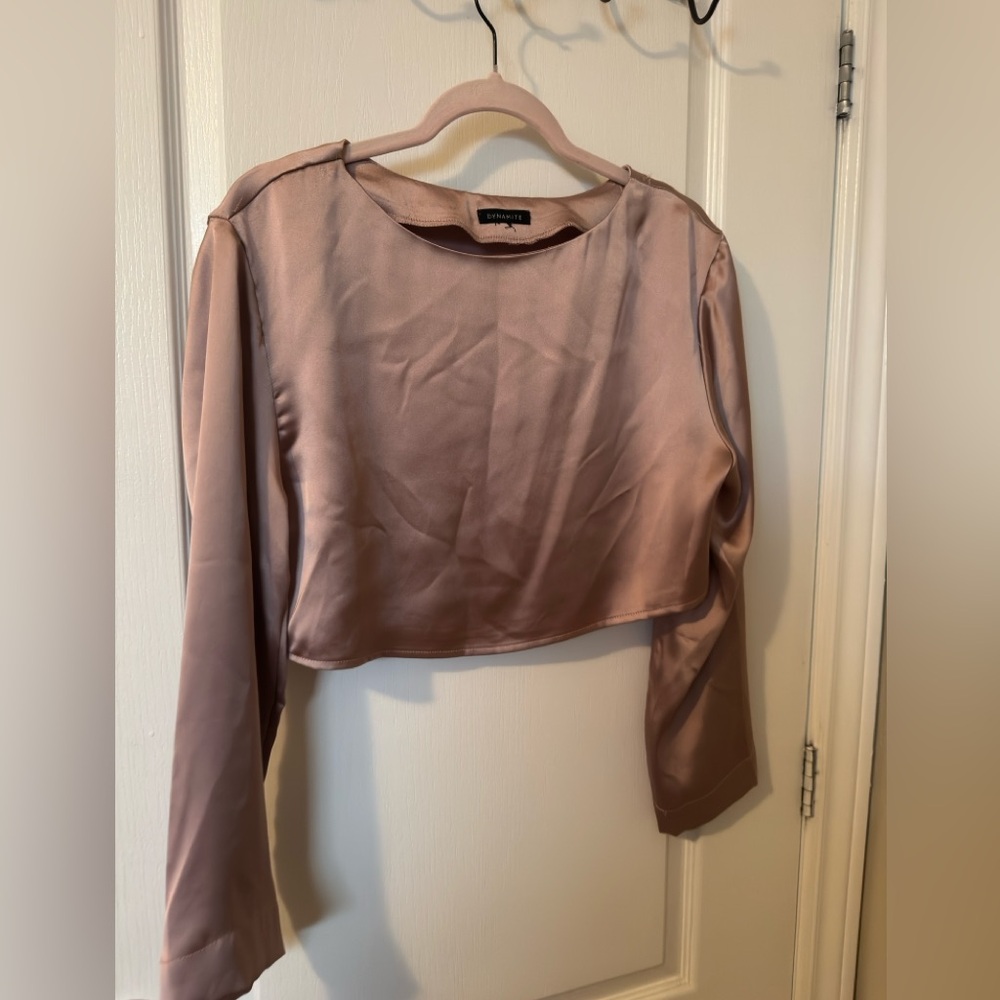Pink satin top